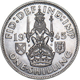 1945 Scottish Shilling - George VI British Silver Coin