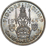 1945 Scottish Shilling - George VI British Silver Coin