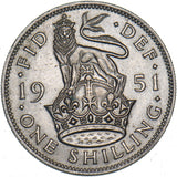 1951 English Shilling - George VI British  Coin
