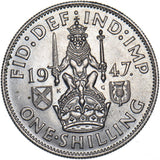 1947 Scottish Shilling - George VI British  Coin