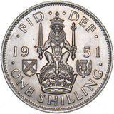 1951 Scottish Shilling - George VI British  Coin
