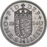 1954 English Shilling - Elizabeth II British  Coin