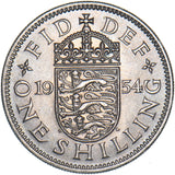 1954 English Shilling - Elizabeth II British  Coin