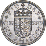 1955 English Shilling - Elizabeth II British  Coin