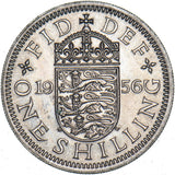 1956 English Shilling - Elizabeth II British  Coin