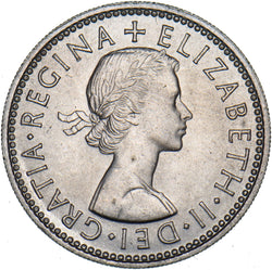 1957 English Shilling - Elizabeth II British  Coin