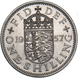 1957 English Shilling - Elizabeth II British  Coin