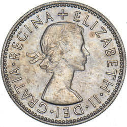 1958 English Shilling - Elizabeth II British  Coin