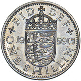 1959 English Shilling - Elizabeth II British  Coin
