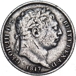 1817 Sixpence - George III British Silver Coin