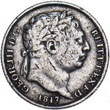 1817 Sixpence - George III British Silver Coin