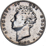 1828 Sixpence - George IV British Silver Coin