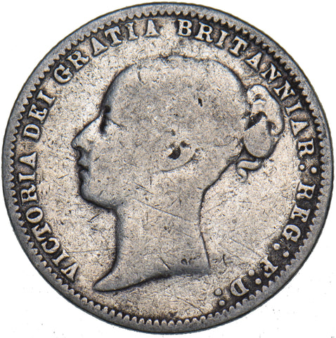 1877 Sixpence - Victoria British Silver Coin