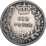 1877 Sixpence - Victoria British Silver Coin