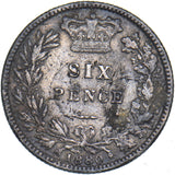 1880 Sixpence - Victoria British Silver Coin