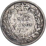 1883 Sixpence - Victoria British Silver Coin