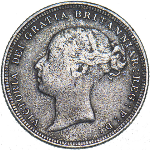 1886 Sixpence - Victoria British Silver Coin