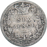 1887 Sixpence (Young Head.) - Victoria British Silver Coin
