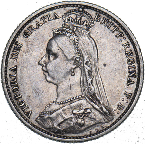 1887 Sixpence - Victoria British Silver Coin