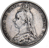 1887 Sixpence - Victoria British Silver Coin