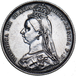 1887 Sixpence - Victoria British Silver Coin