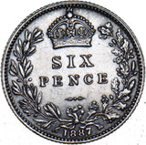 1887 Sixpence - Victoria British Silver Coin
