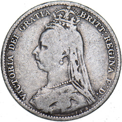 1892 Sixpence - Victoria British Silver Coin