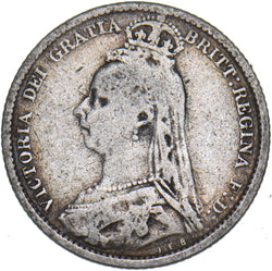 1889 Sixpence - Victoria British Silver Coin