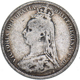 1889 Sixpence - Victoria British Silver Coin