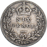 1889 Sixpence - Victoria British Silver Coin