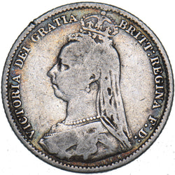 1890 Sixpence - Victoria British Silver Coin