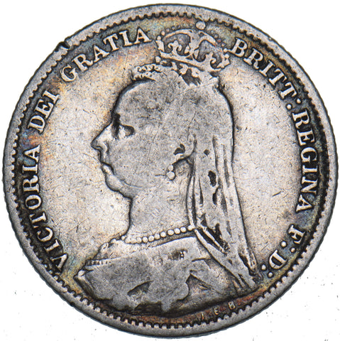 1890 Sixpence - Victoria British Silver Coin