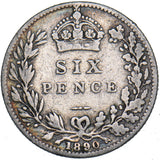 1890 Sixpence - Victoria British Silver Coin