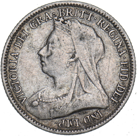 1893 Sixpence - Victoria British Silver Coin