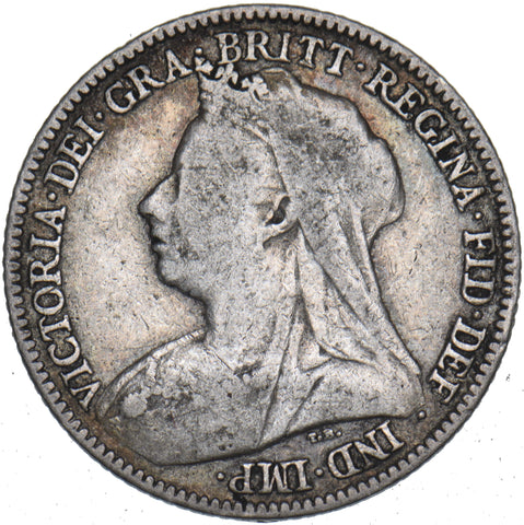 1895 Sixpence - Victoria British Silver Coin