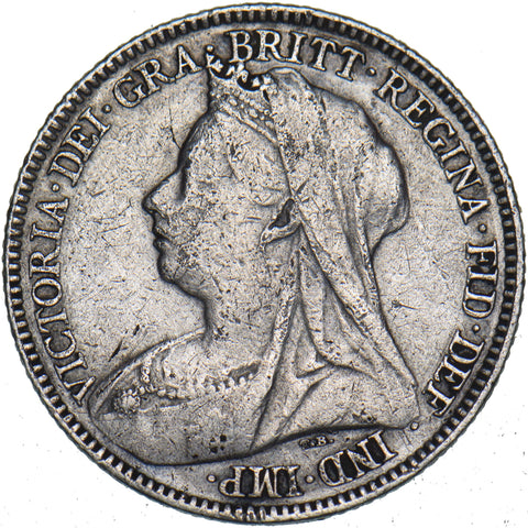 1897 Sixpence - Victoria British Silver Coin