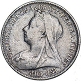 1899 Sixpence - Victoria British Silver Coin