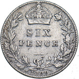 1899 Sixpence - Victoria British Silver Coin