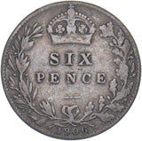 1906 Sixpence - Edward VII British Silver Coin