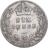 1906 Sixpence - Edward VII British Silver Coin