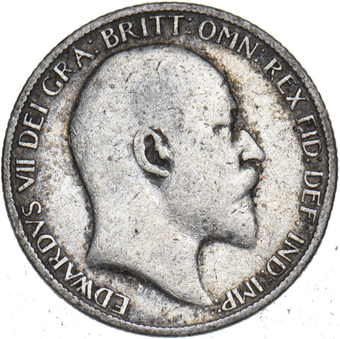 1910 Sixpence - Edward VII British Silver Coin