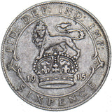 1915 Sixpence - George V British Silver Coin