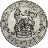 1921 Sixpence - George V British Silver Coin