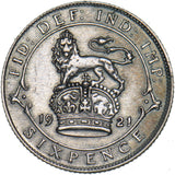 1921 Sixpence - George V British Silver Coin