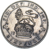 1922 Sixpence - George V British Silver Coin