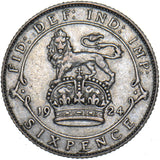 1924 Sixpence - George V British Silver Coin
