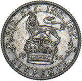 1926 Sixpence - George V British Silver Coin
