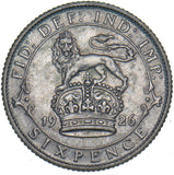 1926 Sixpence - George V British Silver Coin