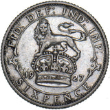 1927 Sixpence - George V British Silver Coin
