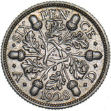 1928 Sixpence - George V British Silver Coin